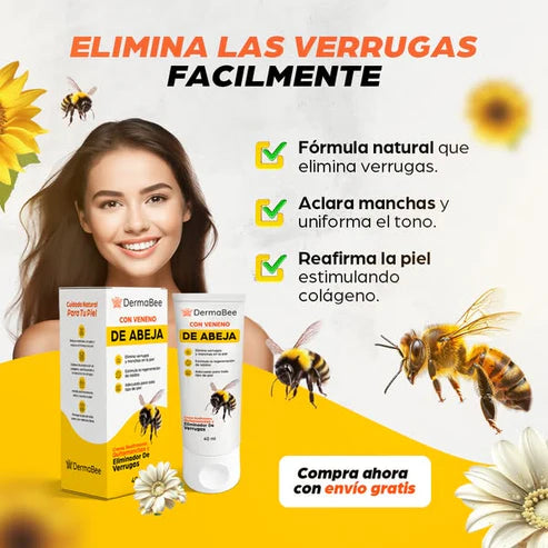 DERMABEE® - Crema tópica con Veneno de abejas para las Manchas y Verrugas